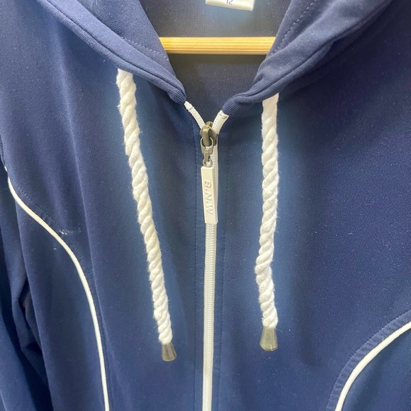 Nautical Zipper Drawstring Hoodie by BNW - Picture 6 of 10